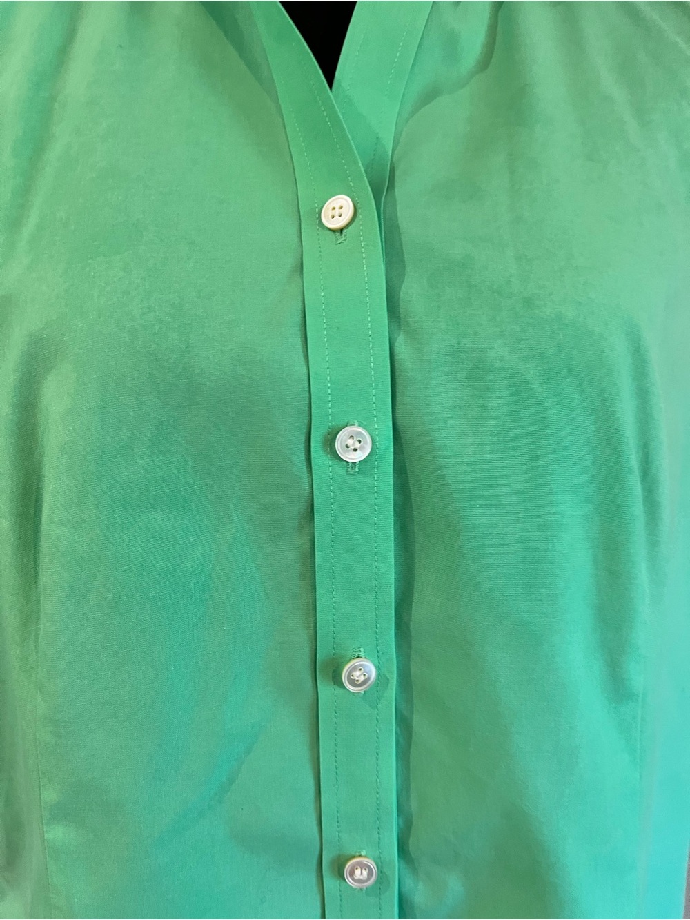 Talbots Sleeveless Button Front Blouse Green Size 6 - Picture 3 of 7